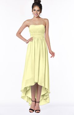 ColsBM Heather Wax Yellow Modern Sleeveless Zip up Chiffon Hi-Lo Bridesmaid Dresses