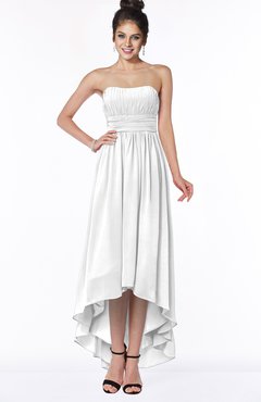 ColsBM Heather White Modern Sleeveless Zip up Chiffon Hi-Lo Bridesmaid Dresses