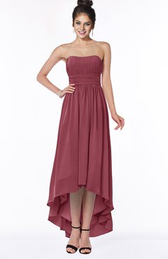 ColsBM Heather Wine Modern Sleeveless Zip up Chiffon Hi-Lo Bridesmaid Dresses