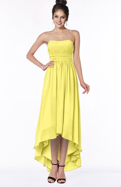 ColsBM Heather Yellow Iris Modern Sleeveless Zip up Chiffon Hi-Lo Bridesmaid Dresses