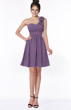 ColsBM Clara Chinese Violet Gorgeous One Shoulder Sleeveless Chiffon Flower Bridesmaid Dresses