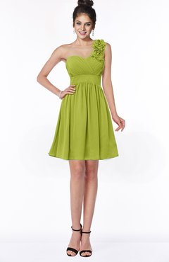 ColsBM Clara Green Oasis Gorgeous One Shoulder Sleeveless Chiffon Flower Bridesmaid Dresses