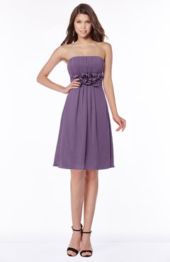ColsBM Mckenna Chinese Violet Modest Bateau Sleeveless Half Backless Knee Length Appliques Bridesmaid Dresses