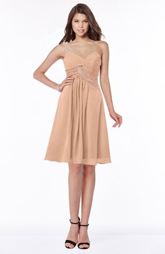ColsBM Angeline Almost Apricot Gorgeous A-line Half Backless Chiffon Beaded Bridesmaid Dresses