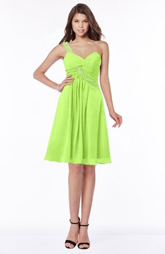 ColsBM Angeline Bright Green Gorgeous A-line Half Backless Chiffon Beaded Bridesmaid Dresses