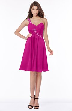 ColsBM Angeline Hot Pink Gorgeous A-line Half Backless Chiffon Beaded Bridesmaid Dresses