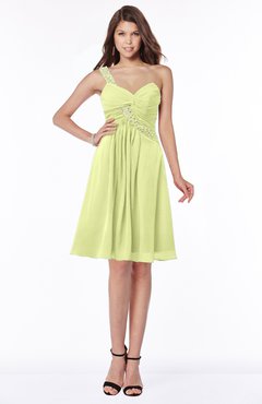 ColsBM Angeline Lime Green Gorgeous A-line Half Backless Chiffon Beaded Bridesmaid Dresses