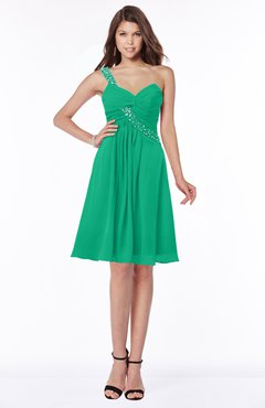 ColsBM Angeline Pepper Green Gorgeous A-line Half Backless Chiffon Beaded Bridesmaid Dresses