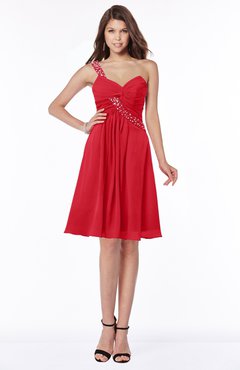 ColsBM Angeline Red Gorgeous A-line Half Backless Chiffon Beaded Bridesmaid Dresses