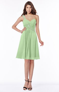ColsBM Angeline Sage Green Gorgeous A-line Half Backless Chiffon Beaded Bridesmaid Dresses