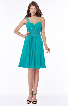 ColsBM Angeline Teal Gorgeous A-line Half Backless Chiffon Beaded Bridesmaid Dresses