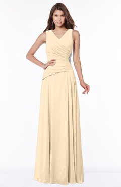 ColsBM Tracy Apricot Gelato Modest A-line Sleeveless Zip up Chiffon Pick up Bridesmaid Dresses