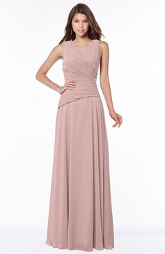ColsBM Tracy Bridal Rose Modest A-line Sleeveless Zip up Chiffon Pick up Bridesmaid Dresses