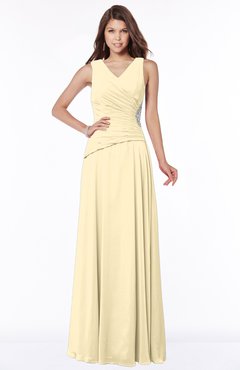 ColsBM Tracy Cornhusk Modest A-line Sleeveless Zip up Chiffon Pick up Bridesmaid Dresses