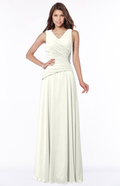 ColsBM Tracy Cream Modest A-line Sleeveless Zip up Chiffon Pick up Bridesmaid Dresses