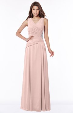 ColsBM Tracy Dusty Rose Modest A-line Sleeveless Zip up Chiffon Pick up Bridesmaid Dresses