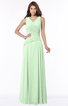 ColsBM Tracy Light Green Modest A-line Sleeveless Zip up Chiffon Pick up Bridesmaid Dresses