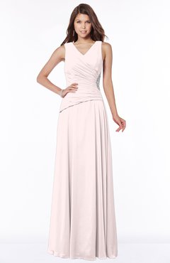 ColsBM Tracy Light Pink Modest A-line Sleeveless Zip up Chiffon Pick up Bridesmaid Dresses