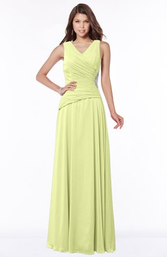 ColsBM Tracy Lime Green Modest A-line Sleeveless Zip up Chiffon Pick up Bridesmaid Dresses