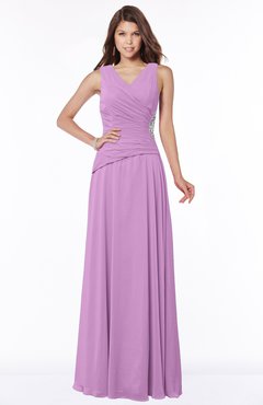 ColsBM Tracy Orchid Modest A-line Sleeveless Zip up Chiffon Pick up Bridesmaid Dresses