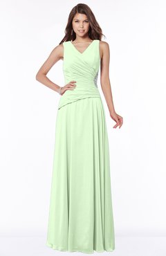 ColsBM Tracy Pale Green Modest A-line Sleeveless Zip up Chiffon Pick up Bridesmaid Dresses