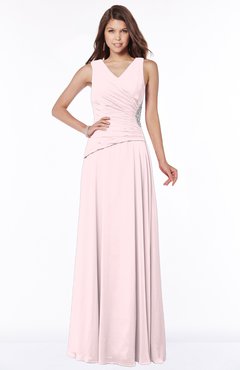 ColsBM Tracy Petal Pink Modest A-line Sleeveless Zip up Chiffon Pick up Bridesmaid Dresses