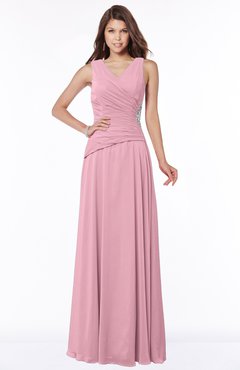ColsBM Tracy Rosebloom Modest A-line Sleeveless Zip up Chiffon Pick up Bridesmaid Dresses