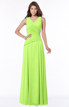 ColsBM Tracy Sharp Green Modest A-line Sleeveless Zip up Chiffon Pick up Bridesmaid Dresses