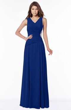 ColsBM Tracy Sodalite Blue Modest A-line Sleeveless Zip up Chiffon Pick up Bridesmaid Dresses