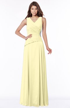 ColsBM Tracy Soft Yellow Modest A-line Sleeveless Zip up Chiffon Pick up Bridesmaid Dresses