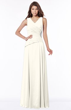 ColsBM Tracy Whisper White Modest A-line Sleeveless Zip up Chiffon Pick up Bridesmaid Dresses