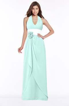 ColsBM Paulina Blue Glass Glamorous A-line Halter Chiffon Flower Bridesmaid Dresses