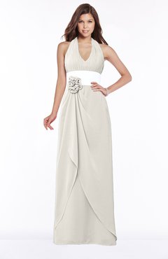 ColsBM Paulina Off White Glamorous A-line Halter Chiffon Flower Bridesmaid Dresses
