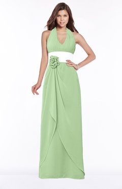 ColsBM Paulina Sage Green Glamorous A-line Halter Chiffon Flower Bridesmaid Dresses
