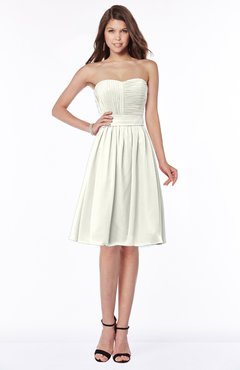 ColsBM Lilia Cream Gorgeous A-line Zip up Chiffon Knee Length Pick up Bridesmaid Dresses