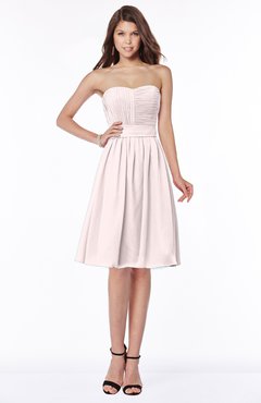 ColsBM Lilia Light Pink Gorgeous A-line Zip up Chiffon Knee Length Pick up Bridesmaid Dresses
