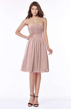 ColsBM Lilia Nectar Pink Gorgeous A-line Zip up Chiffon Knee Length Pick up Bridesmaid Dresses
