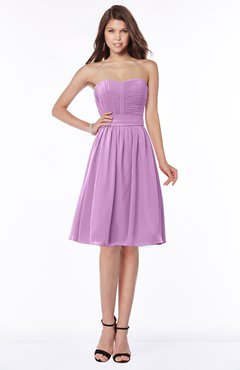 ColsBM Lilia Orchid Gorgeous A-line Zip up Chiffon Knee Length Pick up Bridesmaid Dresses