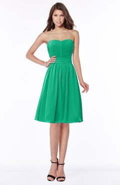 ColsBM Lilia Pepper Green Gorgeous A-line Zip up Chiffon Knee Length Pick up Bridesmaid Dresses