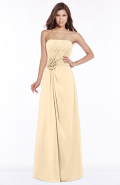 ColsBM Ella Apricot Gelato Gorgeous A-line Sleeveless Chiffon Floor Length Flower Bridesmaid Dresses
