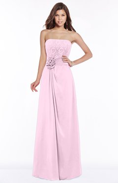 ColsBM Ella Baby Pink Gorgeous A-line Sleeveless Chiffon Floor Length Flower Bridesmaid Dresses