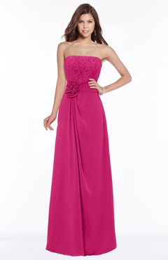 ColsBM Ella Beetroot Purple Gorgeous A-line Sleeveless Chiffon Floor Length Flower Bridesmaid Dresses