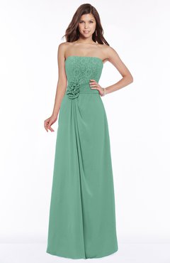 ColsBM Ella Beryl Green Gorgeous A-line Sleeveless Chiffon Floor Length Flower Bridesmaid Dresses