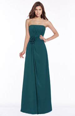 ColsBM Ella Blue Green Gorgeous A-line Sleeveless Chiffon Floor Length Flower Bridesmaid Dresses