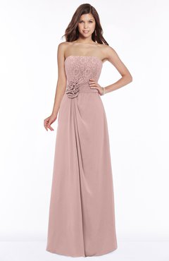ColsBM Ella Blush Pink Gorgeous A-line Sleeveless Chiffon Floor Length Flower Bridesmaid Dresses