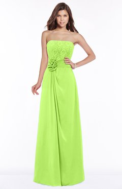 ColsBM Ella Bright Green Gorgeous A-line Sleeveless Chiffon Floor Length Flower Bridesmaid Dresses