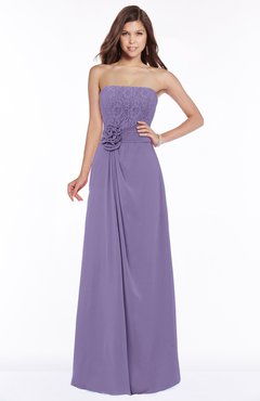 ColsBM Ella Chalk Violet Gorgeous A-line Sleeveless Chiffon Floor Length Flower Bridesmaid Dresses