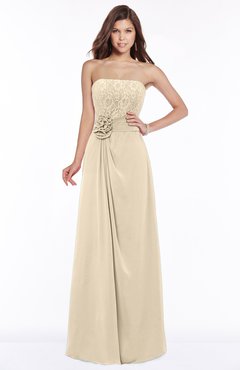 ColsBM Ella Champagne Gorgeous A-line Sleeveless Chiffon Floor Length Flower Bridesmaid Dresses