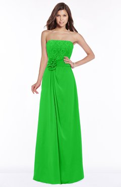 ColsBM Ella Classic Green Gorgeous A-line Sleeveless Chiffon Floor Length Flower Bridesmaid Dresses