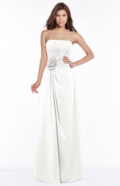 ColsBM Ella Cloud White Gorgeous A-line Sleeveless Chiffon Floor Length Flower Bridesmaid Dresses